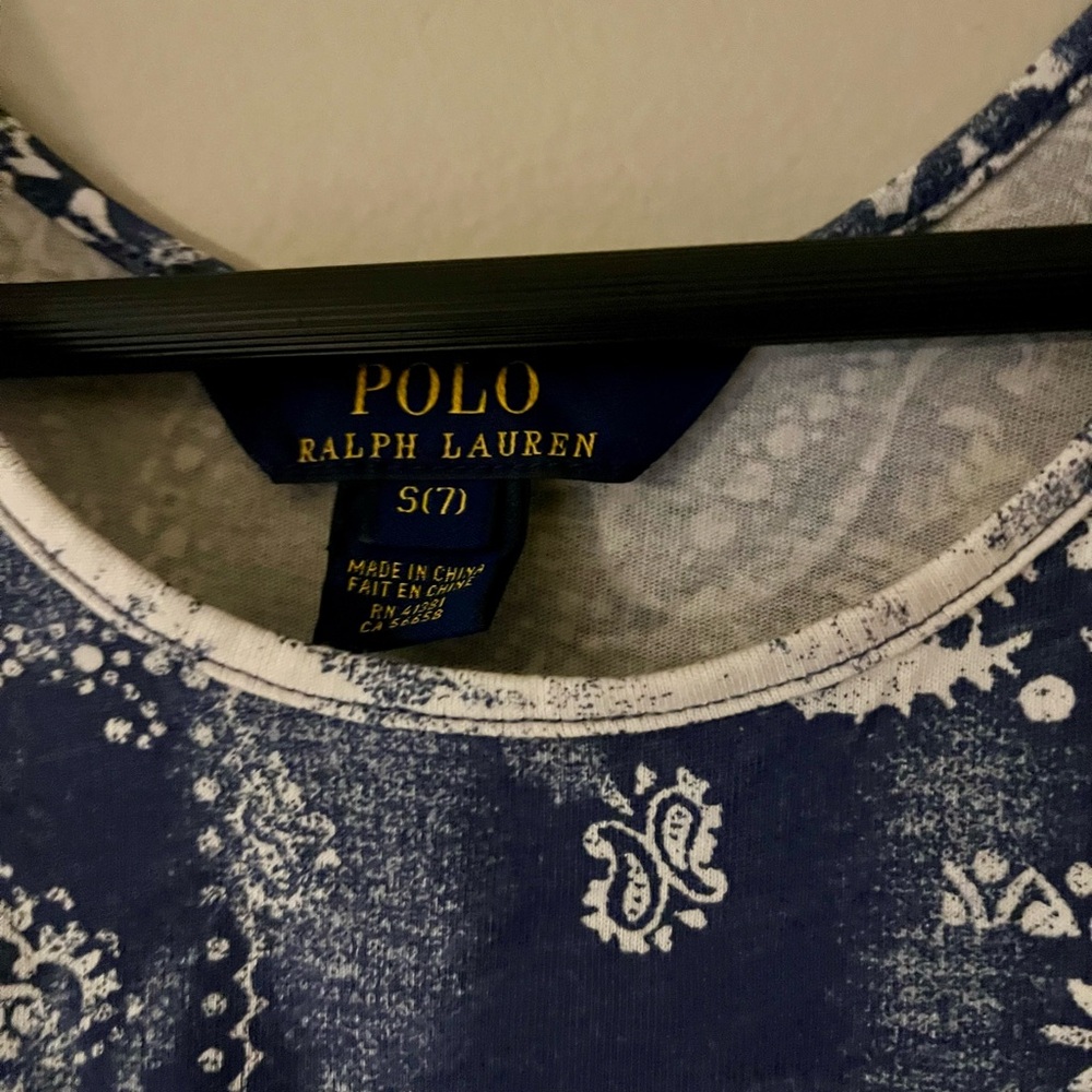 Polo by Ralph Lauren Red White Blue Casual Patriotic Bandana Kids Tank Dress - Picture 4 of 5